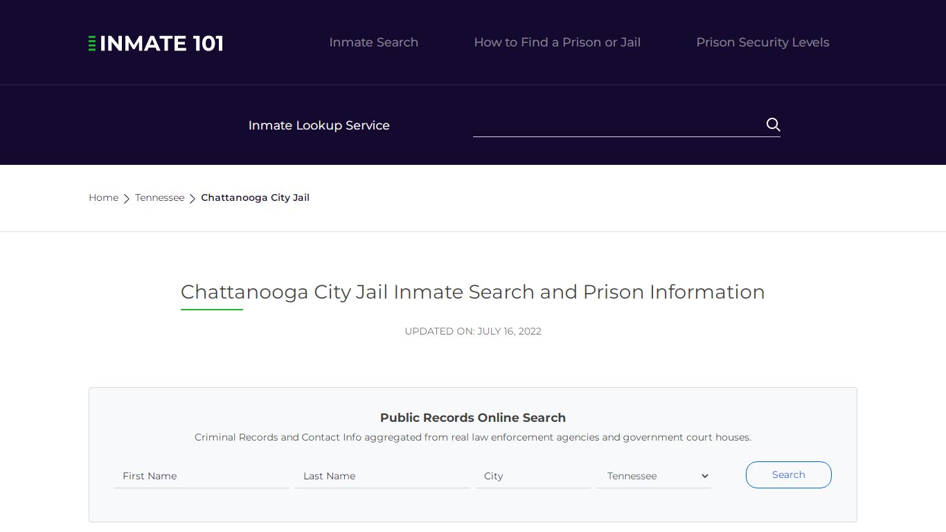 Chattanooga City Jail Inmate Search, Visitation, Phone no ...